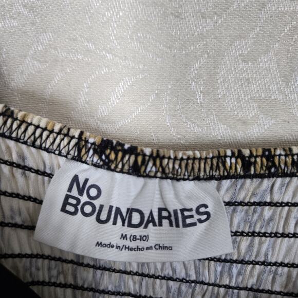 No Boundaries Maxi Dress sz M Black Tan Strappy Tiered Crochet Lace Boho - Picture 11 of 16